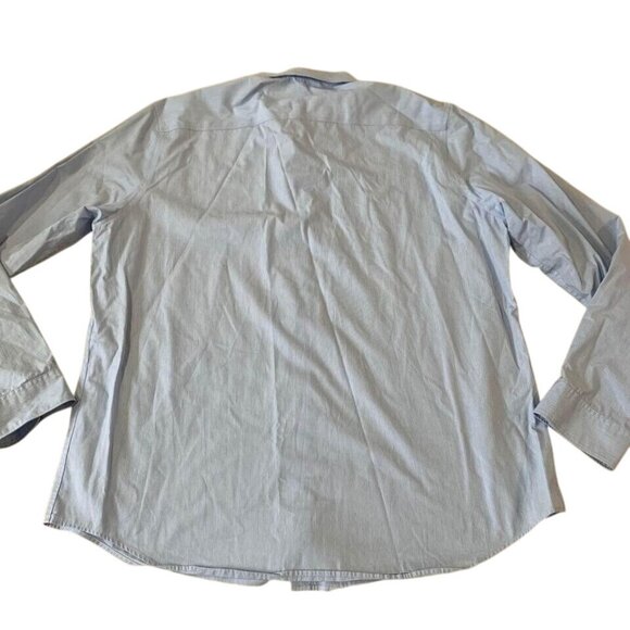 Calvin Klein Infinite Cool Button Down Shirt Men’s Size XL Blue Striped Cotton - Picture 4 of 4